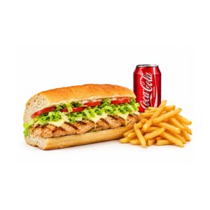 Grilled Chicken Cheese Lettuce,tomato + Fries + Soda