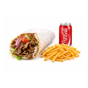 Lamb / Chicken Gyro Lettuce,tomato + Fries + Soda