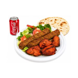 Chicken Tikka + Seekh Kabab + Naan + Salad + Soda