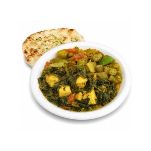 Palak Paneer, Okra & Bread