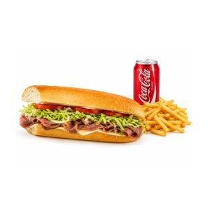 Roast Beef, Cheese, Lettuce & Tomato + Fries & Soda