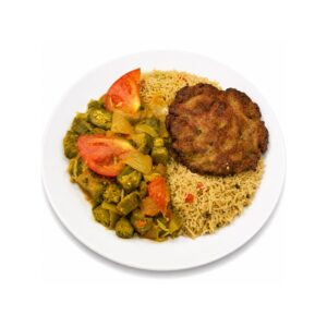 Vegetable Chapli Kabab & Rice